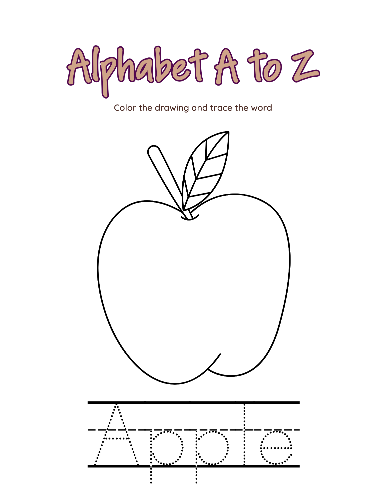 Printable A to Z Alphabet Coloring Book – Tracing & Coloring Pages for Toddlers
