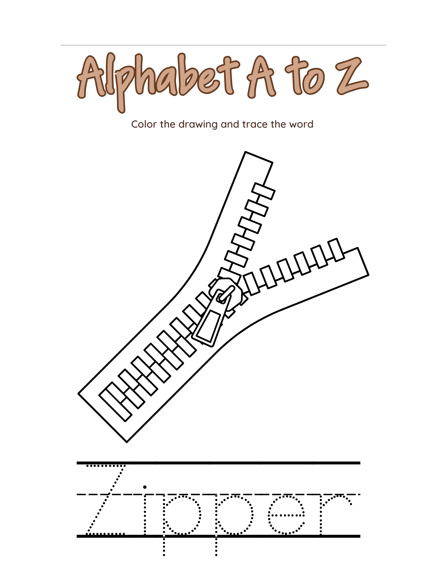 Printable A to Z Alphabet Coloring Book – Tracing & Coloring Pages for Toddlers