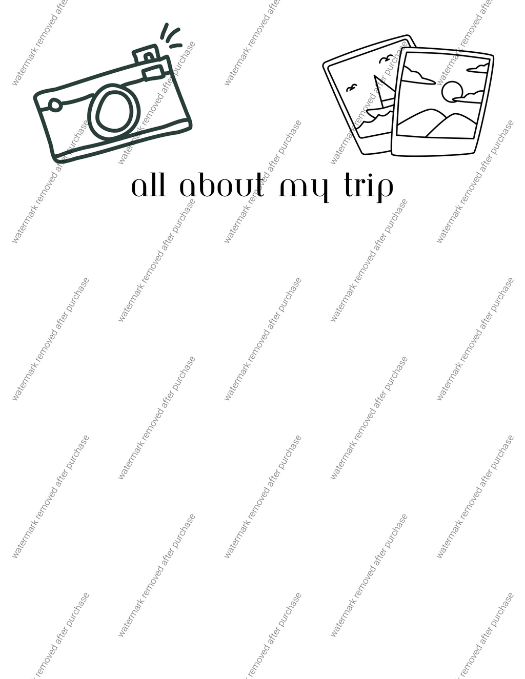 Printable Kids Travel Journal – Road Trip Activity Pages for Children