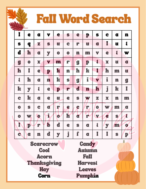 Fall activity sheets for kids