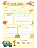 Printable Kids Travel Journal – 2-Page Activity Sheet for Young Explorers