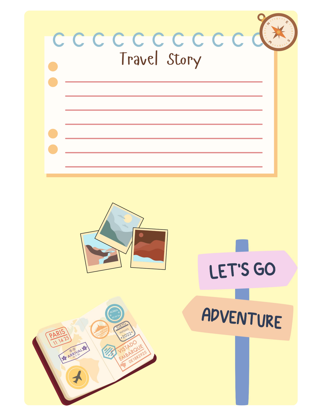 Printable Kids Travel Journal – 2-Page Activity Sheet for Young Explorers