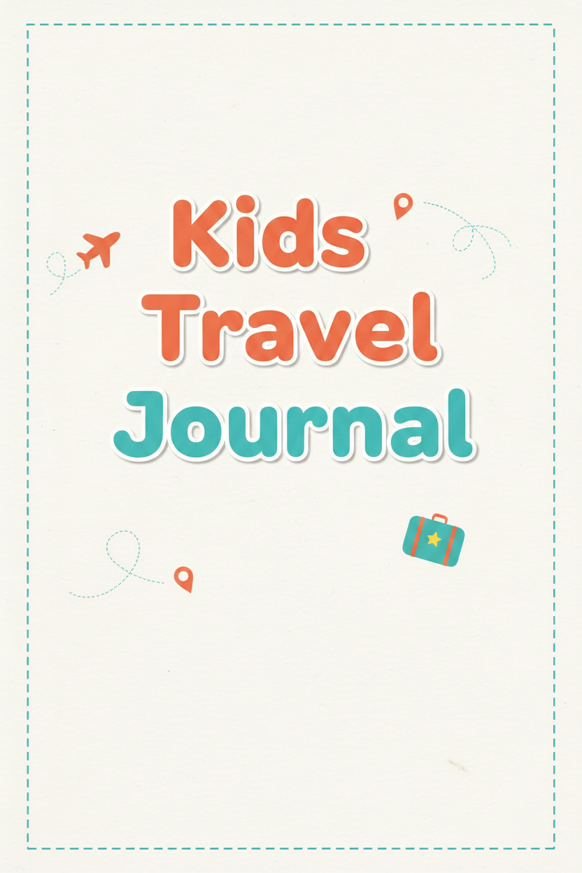 Printable Kids Travel Journal cover - road trip activity pages for children